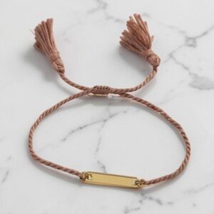 Adjustable Cord Bar Bracelet | Minimalist Gold Plate Friendship Bracelet